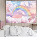 HVEST Rainbow Cloud Tapestry Wall Hanging - Pink Cloud With Glow Sunshine in Pastel Sky, Aesthetic Nature Landscape for Living Room Bedroom Decor, 80x60 Inches by CozyNest Decor