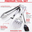 Alpha Grillers Grilling Accessories - BBQ Accessories Grill Gifts for Men Dad Him Husband Son Boyfriend Birthday - Barbecue Grilling Tools Utensils Set with Spatula, Fork, Brush, Tongs Kit by GreenHaven Gardens