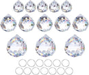 Crystalsuncatcher 20mm/30mm/40mm Clear Crystal Ball Prisms Chandelier Lamp Lighting Drops Hanging Prisms Parts Suncatcher Rainbow Maker Home Decor, Pack of 13 by GreenHaven Gardens