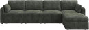 HONBAY Modular Sectional Sofa with Storage Seats, L Shaped Sectional Couch with Storage, Chenille Sectional Couches for Living Room, Green by CozyNest Decor