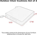 Favoyard Patio Chair Cushions 17 x 16 x 2 Inch Waterproof Outdoor Seat Cushions for Patio Furniture 3-Year Color Fastness Garden Sofa Couch Pads with Handle & Adjustable Straps Set of 2, Dark Grey by GreenHaven Gardens