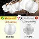 KNONEW 10 Pack White Outdoor Silk Lanterns Decorative, 10inch Waterprooof Outside Indoor Chinese Hanging Round Lanterns for Weddings, Birthdays, Parties Decoration (White) by GreenHaven Gardens