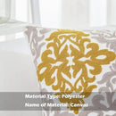 HWY 50 Mustard Yellow Decorative Throw Pillow Covers 18x18 Inch (1 Piece), Embroidered Cotton Farmhouse Cushion Cover Pillow Case for Sofa Couch Living Room Bed Bedroon, Floral Geometric by CozyNest Decor