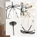 31.5" Black Chrome 16-Light Globe Sputnik Chandelier Modern Adjustable Hanging Ceiling Glass Tube Pendant Light Fixture for Entryway Foyer Stairway Dining Living Room Hallway by CozyNest Decor