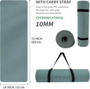 Yoga Mat Non Slip Anti-tear,extra thick-2/5 inch（10MM）High Resiliency Professional POE Yoga Mats for Women Men Kids,72"x24"inch,Workout, Yoga, Pilates and Floor Exercise, with Carrier Strap by TinyTreasures Baby Boutique