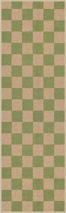 Lahome Checkered Entryway Runner Rug, 2x8 Green Washable Rug Runners for Hallway Non Slip, Farmhouse Indoor Outdoor Non Shedding Kitchen Mats for Floor Porch Balcony by CozyNest Decor
