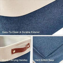 DECOMOMO Storage Bins Fabric Storage Baskets for Shelves, Linen Closet Organization Toys Nursery (Navy Blue and White, Large - 4 Pack) by CozyNest Decor