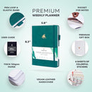 Clever Fox Planner Premium Edition – Undated Luxurious Weekly & Monthly Planner to Increase Productivity and Hit Your Goals – Organizer – Start Anytime, A5, Lasts 1 Year, Dark Teal (Weekly) by TinyTreasures Baby Boutique