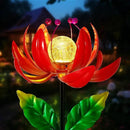 Solar Lights Outdoor Garden Decor, Solar Wind Spinner Yard Decorations for Outside, Lotus Windmill Pathway Lights with LED Cracked Crystal Ball Waterproof Flower Sculpture for Patio Lawn Garden Gifts by CozyNest Decor