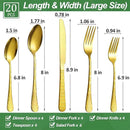 20 Pcs Gold Silverware Set for 4 with Water Cube Handle design, Food Grade Stainless Steel Flatware Set, Eating Utensils Sets Include Fork/Knife/Spoon, Reusable Cutlery Set, Dishwasher Safe by CozyNest Decor