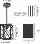 Farmhouse Lantern Pendant Light Fixtures Ceiling Hanging Rustic Chandelier Black (1 Light) by CozyNest Decor