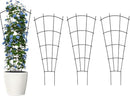4 Pack 32'' Indoor Plant Trellis for Potted Plants Climbing Outdoor Metal Garden Trellis Houseplants Flowers Vine Ivy,Fan Shape, Black by GreenHaven Gardens