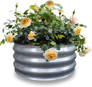 GARDMAX 2x2x1FT Galvanized Round Raised Garden Bed Kit, Metal Planter Boxes Outdoor with Easy Assembly, Large Garden Bed for Vegetables, Fruits, Flower, Herbs Silver by CozyNest Decor