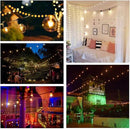 GOOTHY Globe Holiday String Lights with G40 Bulbs (50ft.) Backyard Patio Lights Garden Bistro Party Natural Warm Bulbs Cafe Hanging Umbrella Lights on Light String Indoor Outdoor-White by GreenHaven Gardens