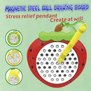 1PCS Kiwi Magnetic Drawing Board for Kids & Toddlers with Beads and Magnet Stylus Pen - Magnetic Travel Toy for Airplane & Car Ride Activities for Kids by TinyTreasures Baby Boutique