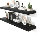 Heimlove 48" Black Floating Shelves for Wall,10 Deep Rustic Wood Display & Storage Wall Shelves with Heavy Duty Brackets for Bathroom,Bedroom,Kitchen,Living Room,Office,Set of 2 by CozyNest Decor