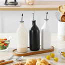 vancasso 20 Oz Ceramic Olive Oil Dispenser Bottle, Bottle Dispenser with Spout and Funnel for Kitchen,Suitable for Oil, Vinegar, Coffee Syrups & Other Liquids，Cream by CozyNest Decor