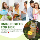 YODY Solar Garden Statues Outdoor Decor- Yard Decorations for Patio, Balcony, Backyard, Lawn Ornaments - Cat Statue with Flower Pot- Unique Cat Lover Gifts for Mom, Grandma, Women by CozyNest Decor
