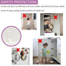 Upgraded No Drill Adhesive Furniture Anchor, Adjustable Anti Tip Furniture Wall Straps for Baby Proofing & Pets, Secure to Playroom, 4 Pack by TinyTreasures Baby Boutique