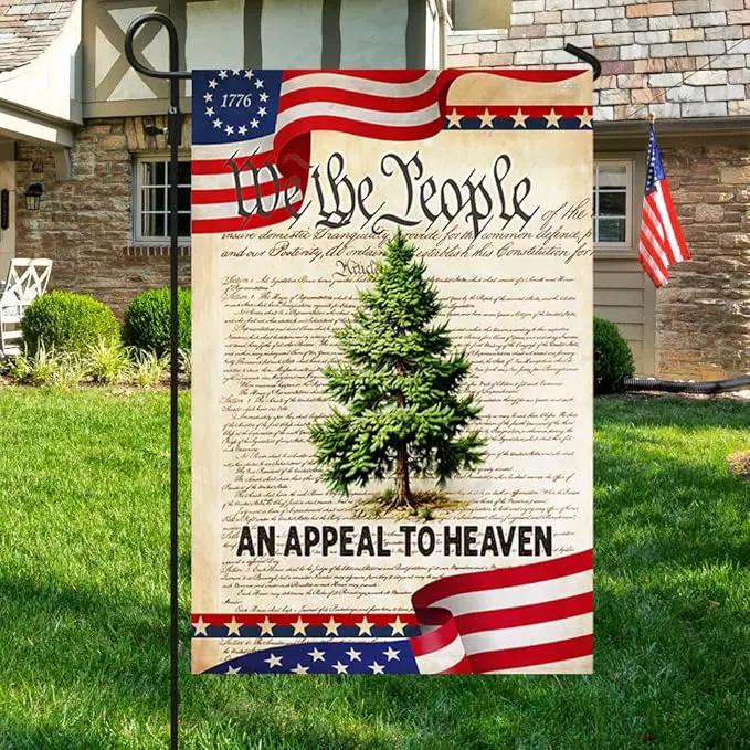 FLAGWIX American Flag - We The People Betsy Ross 1776 An Appeal To Heaven Pine Tree Flag TPT1923F, House Flag (29.5" x 39.5") - USA Flags Premium Polyester - Decorative Indoor Outdoor Flag, photo 4 of 7