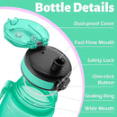 OLDLEY 25 oz Water Bottle, Motivational Water Bottle with Time Marker, Sports Water Bottle With Strap, Leakproof & BPA Free Large Water Bottles for School, Gym, Travel, Outdoor, Tritan,Green&Purple by CozyNest Decor
