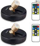 Spotlight Battery Operated, Wireless LED Puck Light, Dimmable Accent Spot Light for Plant Tree Indoor, Stick Uplighting for Display Photo Dartboard Painting Artwork Gallery Portrait, 2 Pack by CozyNest Decor
