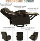Swivel Rocker Recliner for Adults, Small Recliner Chair for Small Spaces, Rocking Recliner Chair for Nursery. Living Room, RV, Bedroom, Dark Brown by CozyNest Decor