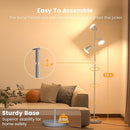 36W LED Tree Floor Lamp, Dimmable Tall Standing Lamp with Remote & Touch Control, 4 Color Temperatures Bright Floor Lamp, 3 Rotatable Light Modern Floor Lamps (Silver Gray) by CozyNest Decor