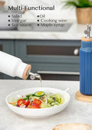 Nucookery Ceramic Olive Oil Dispenser Bottle for Kitchen, 14 oz Opaque Vinegar Dispenser Bottle, Large Capacity Cooking Oil Container for Storage Vinegar, Soy Sauce, Coffee Syrup, White by CozyNest Decor