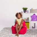 Posh Creations Bean Bag Chair Structured Comfy Seat Use for Gaming, Reading and Watching TV, Newport, Red by TinyTreasures Baby Boutique