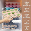 Baby Food Storage 12 x 1.5OZ Silicone Freezer Tray with Lid, Food Grade Silicone Containers for Purees & Vegetables Light Brown by TinyTreasures Baby Boutique