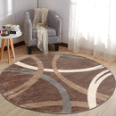 Rugshop Modern Wavy Circles Design Round Area Rug 8' Brown by TinyTreasures Baby Boutique