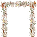 DearHouse 2 Pack Fall Maple Leaf Hanging Vine Garland Artificial Autumn Foliage Thanksgiving Decor for Home Wedding Fireplace Party Christmas (White&Green) by CozyNest Decor