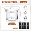 12 Pcs Acrylic Sugar Bowl with Lid and Spoon,7.1 Oz Clear Condiment Storage Pot,Sugar Jar Spices Container for Home Kitchen,Coffee Bar,Restaurant by CozyNest Decor