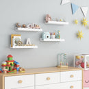 Fun Memories Picture Ledge Shelf for Wall, 16 inch Pine Wood Nursery Book Shelves Set of 4- Wall Book Shelves for Kids Room, Home Decor - Kitchen Spice-White by TinyTreasures Baby Boutique