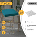 Outdoor Sunbrella Square Corner Seat Cushion, 19"x19"x3", Set of 4, Non Slip Seat Cushion Pads with Removable Cover for Patio Furniture, Garden Yard Lawn, Spectrum Peacock by GreenHaven Gardens
