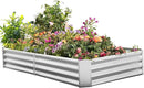 Outdoor Metal Galvanized Raised Planter Box,Rectangular Large Garden Bed Kit for Vegetables, Fruits, Flowers and Herbs 8X4X1FT by GreenHaven Gardens
