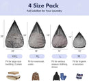 4Pcs Mesh Laundry Bags Washing Machine Mesh Wash Bags Jumbo for Delicates Clothes,Bed Linen,Toys with Drawstring Closure Sturdy (Black, Pack 4 Pcs) by TinyTreasures Baby Boutique