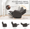 COLAMY Swivel Recliner Chair with Footrest, Strong Glide Chair High Back with Double-Layer Cushion, Rocker Recliner for Nursery & Living Room, Bedroom, Charcoal by TinyTreasures Baby Boutique