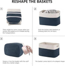 4 Pack Storage Baskets for Organizing, Woven Baskets for Shelves - Perfect for Toys, Books, Towels, and Clothes, Durable Gift Basket Bins Toy Storage, 12.7''L x9''W x7.8''H, Blue and White by CozyNest Decor