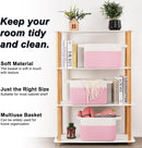 OIAHOMY 3 Pack Storage Basket for Organizing, 13''X9.85''X8.7'' Woven Storage Bins with Handles, toy organizers,Stylish Room Decor, Pink & white by TinyTreasures Baby Boutique