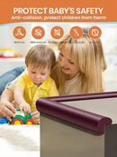 Baby Proof Edge Corner Protector, 6.56FT 0.47''Th L-Shape Furniture Corner & Edge Safety Bumpers with 6 Corners, Pre-Taped, Soft NBR Rubber Foam Desk Edge Cushion Wall Corner Protector（Brown） by TinyTreasures Baby Boutique