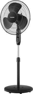 PELONIS 16'' Pedestal Fan for Bedoom, Remote, Standing Fan with 7-Hour Timer, 90° Oscillation, 3-Speeds, Adjustable Height, Electric Cooling Fans for Living Room and Office by CozyNest Decor