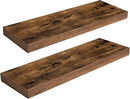 HOOBRO Floating Shelves for Wall, Wall Mounted Shelf Set of 2, 23.6" Hanging Shelf with Invisible Brackets, for Wall in Bathroom, Bedroom, Toilet, Kitchen, Living Room, Office, Rustic Brown BF60BJ01 by CozyNest Decor