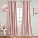 MIULEE 100% Blackout Curtains 120 Inch Long 2 Panels for Bedroom, Thick Luxury Faux Linen Black Out Curtain Room Darkening Back Tab Pleat Window Textured Drapes with Hooks for Living Room, Baby Pink by CozyNest Decor