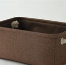 TheWarmHome Small Fabric Canvas Storage Bin with Cotton Rope Handles - Foldable Empty Basket for Gift (Brown-1 Pack,11.8L7.9W5.2H inch) by TinyTreasures Baby Boutique