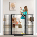 Fairy Baby 40.5" Extra Tall Baby Gate Pressure Mounted, 60.3"-65.7" Extra Wide Dog Gate Indoor for The House Doorway, Metal Safety Child Gate for Kids, Auto Close Swing Pet Gate for Stairs, Black by TinyTreasures Baby Boutique