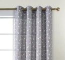 MIUCO Floral Embroidered Semi Sheer Curtains Faux Linen Grommet Curtain Panels for Bedroom 52 x 95 Inch 2 Panels, Grey by CozyNest Decor