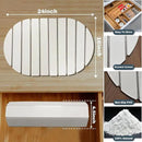 Large Stone Dish Drying Mats for Kitchen Counter, Quick Dry Absorbent Collapsible Dish Drying Mat,Diatomaceous Earth Mats for Dishes Bottles Cups,Match Any Countertop, Elliptical 24 * 16inch by CozyNest Decor