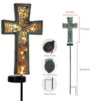 Solar Cross Garden Stake Lights 38inch Outdoor Waterproof Memorial Garden Decor 2 Lighting Modes Cemetery Decorations for Grave for Remembrance Gifts & Sympathy Gifts (Blue Cross) by GreenHaven Gardens